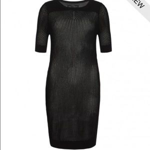 Allsaints Black knit sheer dress